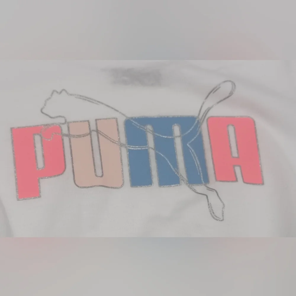 Puma Kids Girl 2 Pcs Brand Logo Tee and Shorts Set, White/Neon Pink Size 12M - Picture 4 of 11